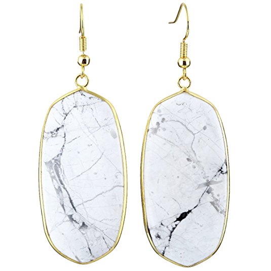 SUNYIK Women's Stone Crystal Dangle Drop Earrings Teardrop/Oval