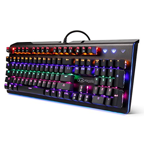 MageGee MK1 Rainbow Backlit Mechanical Keyboard with Blue Switch -Adjustable Palm rest,Gaming Keyboard and Computer Keyboard