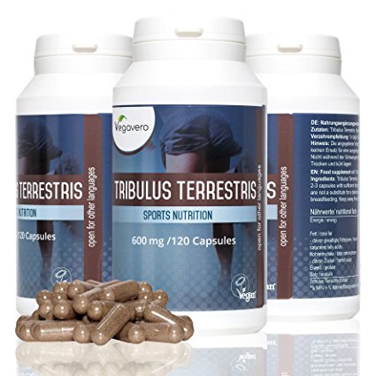 Tribulus Terrestris | 600 mg per Capsules, 91% Saponin Content | 120 Capsules | Normal Testosterone Levels, Increase Energy, Enhance Performance and Increase Muscle Mass, Increase Libido | VEGAN by Vegavero