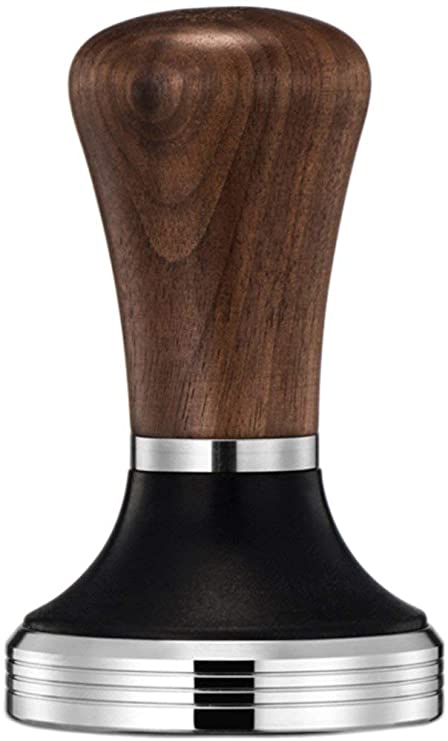 Diguo Elegance Wooden Coffee Tamper. Flat Espresso Tamper for 49mm Portafilter. Stainless Steel Flat with Height Adjustable Wooden Handle. Barista Espresso Tamper (49mm Tamper)
