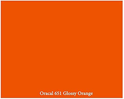 Orange Glossy 12" x 10 Foot Roll of Oracal 651 Permanent Adhesive-Backed Vinyl for Craft Cutters, Punches and Vinyl Sign Cutters