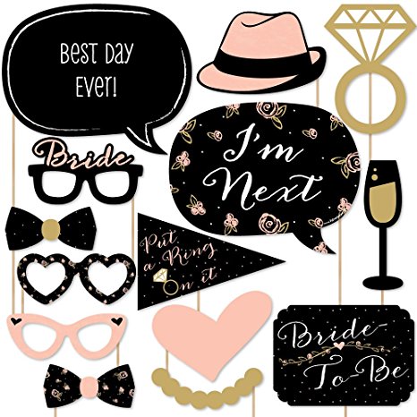 Best Day Ever - Bridal Shower & Wedding Shower Photo Booth Props Kit - 20 Count