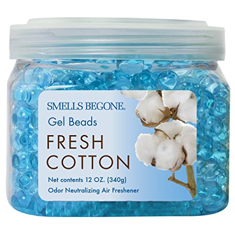 SMELLS BEGONE 52012 Odor Neutralizing Gel Beads, Fresh Cotton