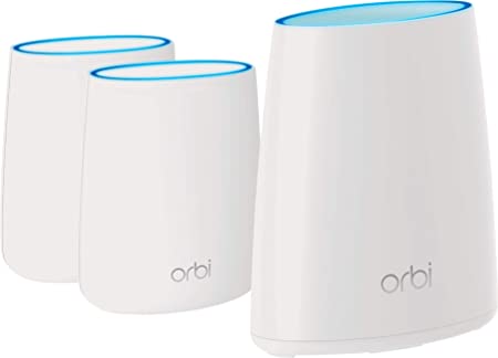 NETGEAR Orbi Tri-Band Whole Home Mesh WiFi System with 1-Yr. Cyber Threat Protection Subscription (RBK43S) – 1 Router & 2 Satellite Extenders | Covers up to 6,000 sq. ft. | AC2200 (Up to 2.2Gbps)