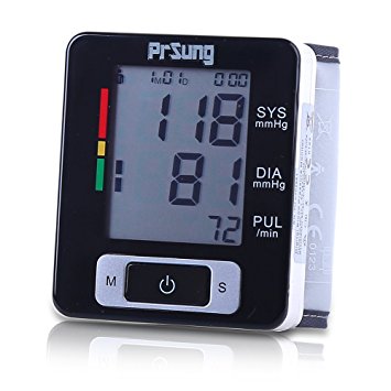 PrSung Full Automatic Electronic Blood Pressure Monitor Wrist Adjustable Wrist Cuff Key Measurement