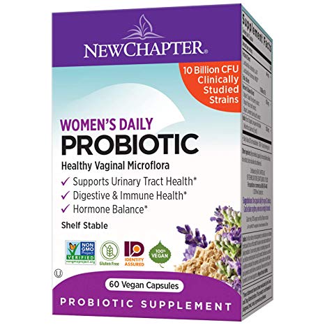 New Chapter Probiotics for Women, 60ct (2 Month Supply), Women's Daily Probiotic with Prebiotics and Probiotics + 100% Vegan + Soy Free + Non-GMO