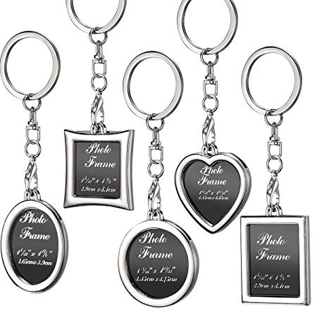 Tatuo 10 Pieces Photo Frame Keychain Metal Frame Keychain, Picture Frame Keyring, Keychain with Locket Photo Frame for Birthday, Valentine's Day, Wedding Gifts