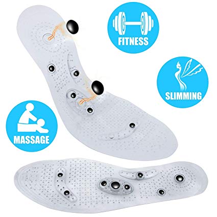 Massaging Insoles Acupressure Magnetic Massage Foot Therapy Reflexology Pain Relief Shoe Inserts Washable and Cutable 1 Pair for Man and Woman (26-29)