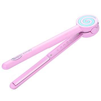 Deogra Mini Hair Straightener for Short Hair, USB Pencil Flat Iron for Pixie Haircut, 4/10 Inch Travel Size Small Straightening Iron with Tourmaline Ceramic Floating Plate, Portable Curling Iron Pink