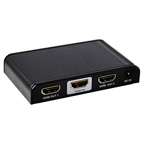 ASSEM® Premium 1x2 2 Ports HDMI Powered Splitter Ver 1.4 Certified with Full Ultra HD 4Kx2K 1080p and 3D Resolutions