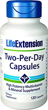 Life Extension Two Per Day High Potency Multivitamin & Mineral Supplement, 120 Capsules