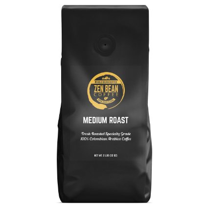 Zen Bean Coffee - Whole Bean Coffee Medium Roast - 2 Lb Bag