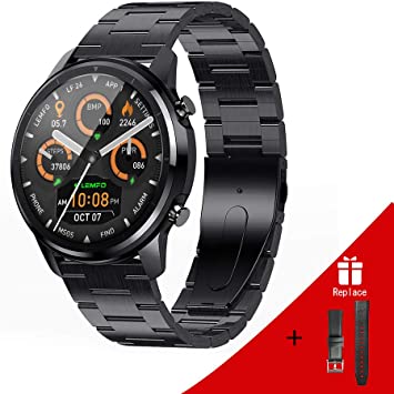 LEMFO Smart Watch for Men Full Touch Screen Steel Stainless Smart Watch Heart Rate Monitor Blood Pressure Fitness Tracker, Waterproof Men Sport Smart Watches with Stopwatch Step Counter Sleep Tracker