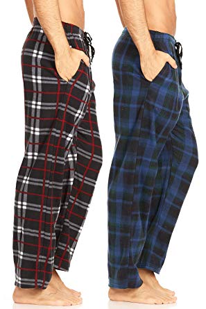2 Pack of Men’s Microfleece Pajama Pants/Lounge Wear with Pockets