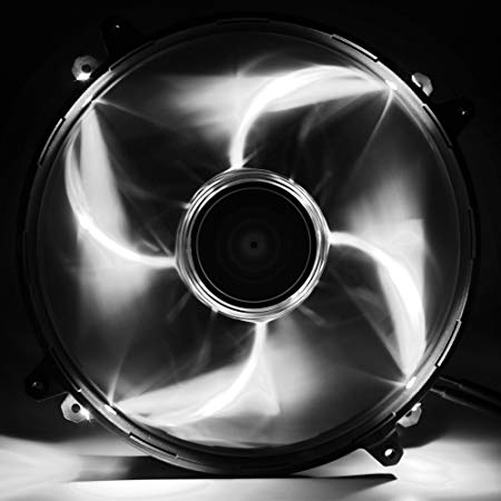 NZXT Technologies FZ 200mm White LED Cooling Fan with Sleeved Cable RF-FZ20S-W1