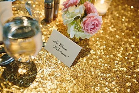 Gold Sequin Tablecloth Overlays (48''*72'')