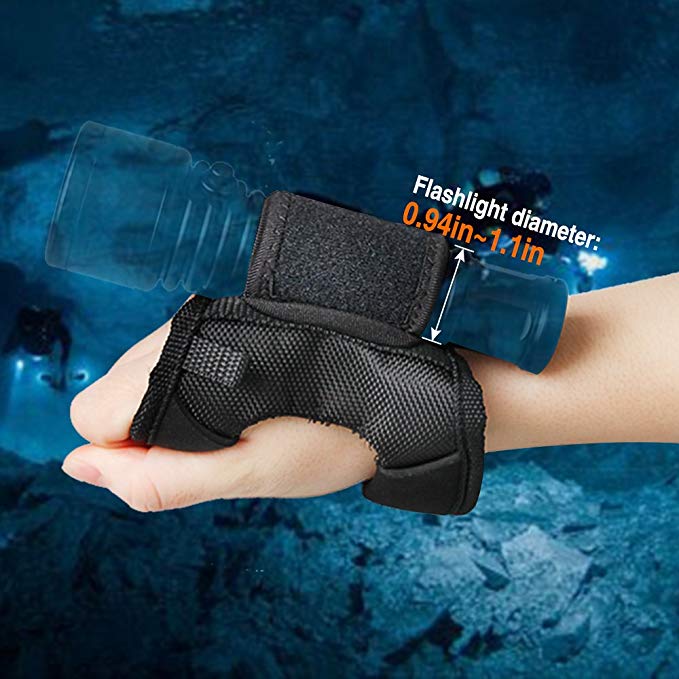 ORCATORCH Diving Flashlight Glove Hands-Free Flashlight Holder Universal Adjustable Wrist Strap Scuba Dive Lights Accessories