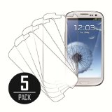eTECH Collection 5 Pack of Crystal Clear Screen Protectors for Samsung Galaxy S3  SIII i9300 ATampT T-Mobile Sprint Verizon