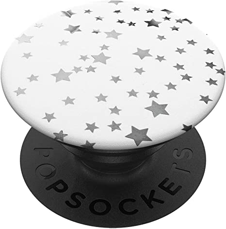 Stars White Silver PopSockets PopGrip: Swappable Grip for Phones & Tablets