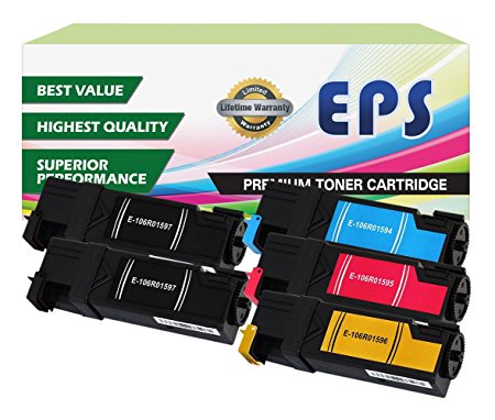 EPS Replacement 5PK Toner Set for Phaser 6500, Phaser 6500DN, Phaser 6500N, WorkCentre 6505, WorkCentre 6505DN, WorkCentre 6505N (2 BK, 1 Cyan, 1 Magenta, 1 Yellow)