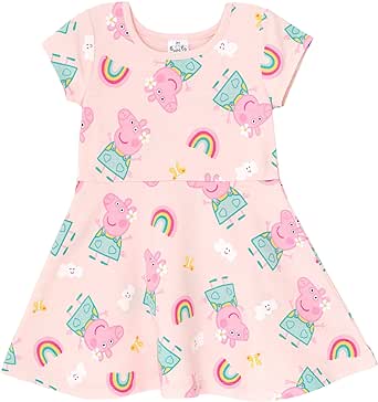 Peppa Pig Girls French Terry Skater Dress Toddler to Little Kid