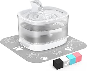 Veken Cat Water Fountain, 84oz/2.5L Automatic Pet Water Fountain Dog Water Dispenser with a Detachable Water Tank, Easy Cleaning for Cats, Dogs (White)