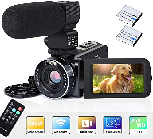 Video Camera Camcorder WiFi IR Night Vision FHD 1080P 30FPS 26MP YouTube Vlogging Camera Recorder 3" Touch Screen 16X Digital Zoom Digital Camera with Microphone,Remote Control