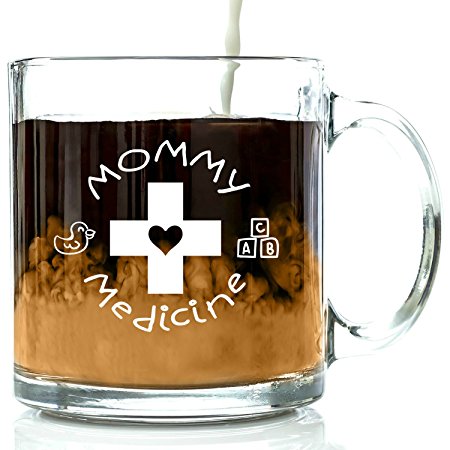 Mommy Medicine Funny Coffee Mug 13 oz - Best Birthday Gifts For Mom - Unique Gift For Her - Novelty Christmas Present Idea For Mother from Son or Daughter - Perfect For Women, Bride, New Wife, Sister