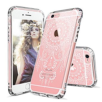 iPhone 6s Case, iPhone 6 Case Clear, MOSNOVO White Henna Mandala Tattoo Pattern Printed Clear Design Transparent Back with Soft TPU Bumper Protective Case Cover for Apple iPhone 6 6s (4.7 Inch)