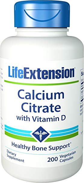 Life Extension Calcium Citrate with Vitamin D, 200 Vegetarian Capsules