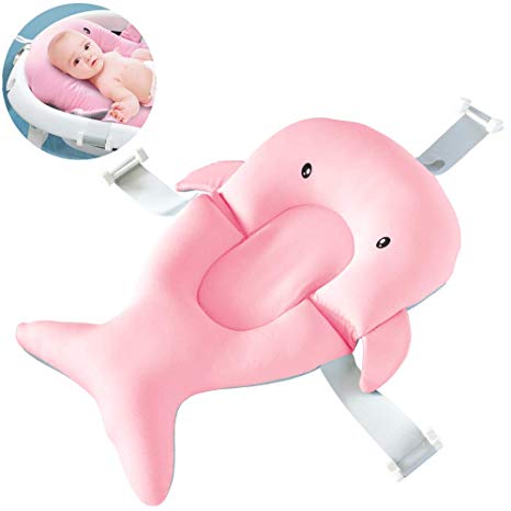 Baby Bath Cushion Soft Newborn Bath Pillow Pad, Infant Floating Bath Anti-Slip Cushion Seat Put in Bathtub