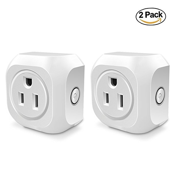 EEIEER Smart Plug,WiFi Outlet Compatible with Alexa Echo,No Hub Required,1 Minute to Set Up,Control from afar ( White ,2 Pack )