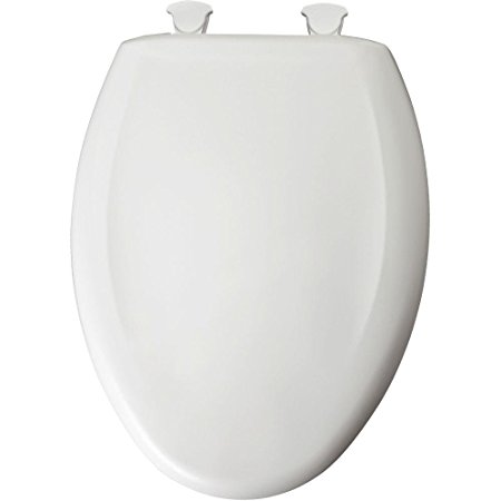 Bemis 1200SLOWT 000 Plastic Toilet Seat featuring WhisperClose and EasyClean & Change Hinges, Elongated, White