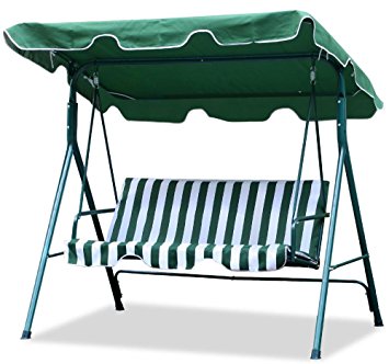 Yaheetech Green Patio Outdoor Swing Canopy with Weather Resistant Seat (3 Seats)