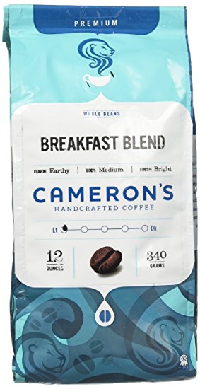 Cameron's Whole Bean Coffee, Breakfast Blend, 12 Ounce Bag (packaging may vary)