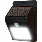 Ecandy 8 Bright LED Wireless Waterproof Solar Powered Motion Sensor Light Outdoor Solar Energy Welcome Light for For Patio Deck Yard Garden Home Driveway Stairs outside wall with Dusk to Dawn Dark Sensing Auto OnOff Function