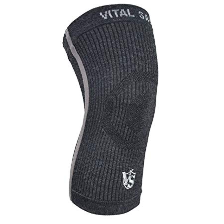 Vital Salveo-Compression Recovery Knee Sleeve/Brace S-Support, Pain Relief, Protects Joint - Ideal for Sports and Daily Wear-Dark Grey (1PC)-XXXL