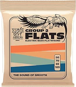 Group 2 Stainless Steel Flatwound Electric Bass Strings 50-105 Gauge