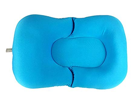 Soft Baby Bath Pillow Pad Infant Lounger Air Cushion Floating Bather Bathtub Pad (Blue)