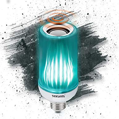 Texsens Bluetooth Light Bulb Speaker | 8-Watts New GEN-Flow LED RGB Color Changing Music Lamp | Superior Stereo Sound, Upside-Down Mode | Updated Remote Control