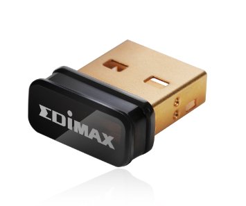 Edimax EW-7811Un 150Mbps 11n Wi-Fi USB Adapter Nano Size Lets You Plug it and Forget it Ideal for Raspberry Pi  Pi2 Supports Windows Mac OS Linux BlackGold