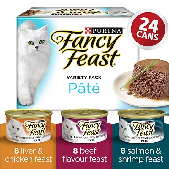 Fancy Feast Pate Assorted Wet Cat Food Variety Pack, 85 g (24 pack)