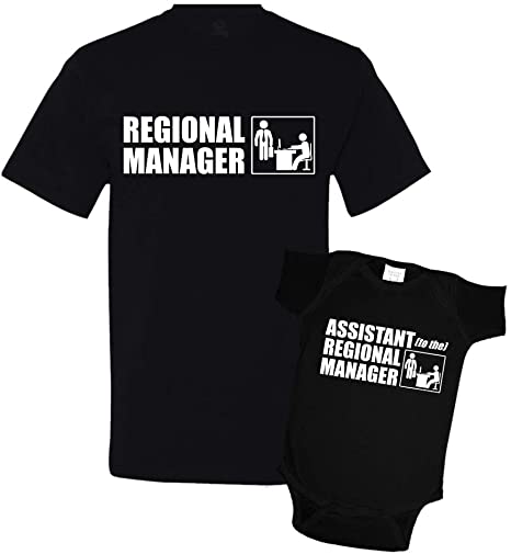 Regional Manager/Assistant Combo Matching Dad Baby Shirts or Bodysuit