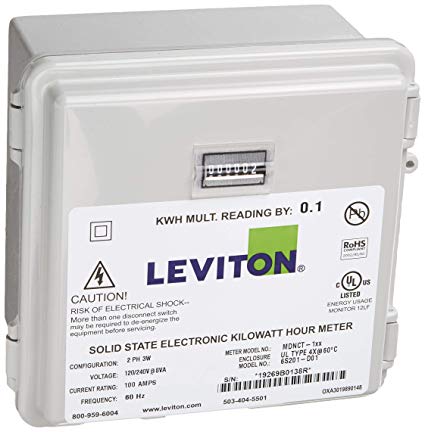 Leviton MO240-1SW 100-Amp Mini Meter Kit with 2 Solid CTs and Outdoor Enclosure