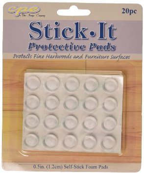 Stick-It Glass Protective Pads .5" 20/Pkg-Clear