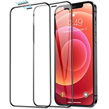 IQShield Anti Dust Speaker Net Shield Screen Protector for iPhone 12 Pro Max Tempered Glass Film Guard Full Screen Case Friendly Bubble Free for iPhone 12 Pro Max [6.7-inch] - Pack of 2