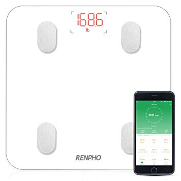 RENPHO Bluetooth Body Fat Scale with IOS and Android APP Smart Digital Bathroom Scale for Body Weight, Body Fat,Body Water, Skeletal Muscle,Muscle Mass,Bone Mass, Protein,BMI,BMR, Metabolic Age