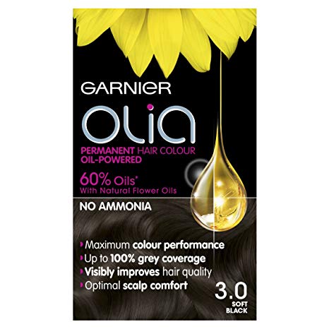 Garnier Olia Permanent Hair Dye, 3.0 Soft Black