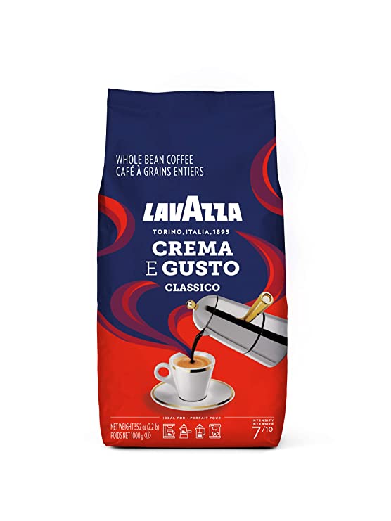 Lavazza Crema e Gusto Whole Bean Coffee Dark Roast 2.2 Pounds Bag