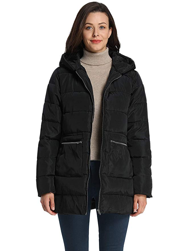 iLoveSIA Women's Down Alternative Quilted Padded Thicken Puffer Coat with Hood